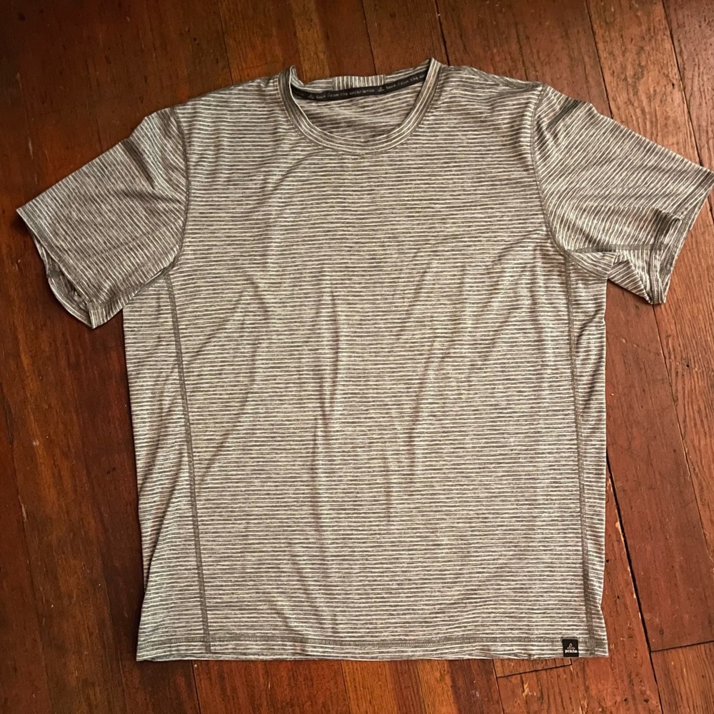 Prana Gray Striped Men's Shirt
